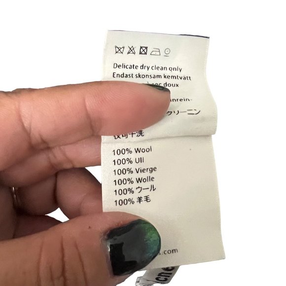 Acne Studios Gray Wool Fringed Rectangle Scarf One Size - Picture 4 of 5